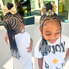 40 Lovely Natural Hairstyles for School Girls! - Coils and Glory Sky Hairstyle, Natural Hairstyles For School, Kids Christmas Hairstyles, Kiddie Braids, Cornrow Hairstyles For School, Baby Hairstyle