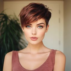 50 Stylish Short Straight Hair Trending In 2024 Short Brown Hairstyle Women, Highlights On Pixie Haircut, Hair Colour 2024 Trends Women, Pixie Haircut Thick Straight Hair, Longer Pixie Haircut For Thick Hair, Short Brunette Hairstyles, Pixie Highlights Brunette, Short Hairstyle Women Asian, Short Brown Hairstyles