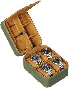 PRICES MAY VARY. ULTIMATE WATCH PROTECTION: Crush proof hard watch travel case with pu leather exterior, designed to be portable and keep your wristwatch / smart watch protected while traveling or storing. Originally designed by a watch designer to keep his personal watches safe during travel. SOFT CUSHIONED INTERIOR: Soft interior material protects your watch from scratches and dings, making this single case safe for storing luxury timepieces. Strong plastic zippers ensure no accidental scratch Watch Roll Case, Watch Roll, Product Showcase, Luxury Timepieces, Wholesale Suppliers