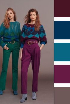 Winter Palette Outfits, Color Bugambilia, Mode Ab 50, Color Combos Outfit, Color Blocking Outfits