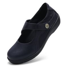 PRICES MAY VARY. [ SLIP ON ENTRY ] Experience effortless slip-on style with the hook and loop strap, providing a secure and comfortable fit on the top of your foot. This mary jane shoe accommodates a range of foot sizes, making it easy to find your perfect fit without sacrificing comfort [ MEMORY FOAM INSOLE ] The removable memory foam insoles make you feel like walking on cloud. Designed for women who experience foot discomfort, plantar fasciitis or foot/leg fatigue. Additionally, moisture-wick Orthopedic Flats Shoes, Non Slip Work Shoes Woman, Shoes Orthopedic Woman, Dorking Shoes, Non Slip Work Shoes, Doctor Shoes, Mary Jane Shoe, Proper Posture, Body Movement