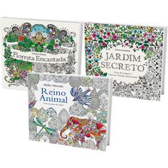 three coloring books with different designs and animals on them, one is for the children's book