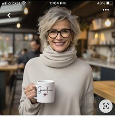 Grandma Pregnancy Announcement, Grey Hair Inspiration, Over 60 Hairstyles, Haircuts For Women Over 50, Hairstyles And Haircuts, Messy Short Hair, Edgy Short Hair, New Grandma, Beautiful Hairstyles