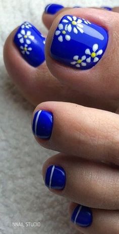 Blue Toe Nails, Acrylic Toe Nails