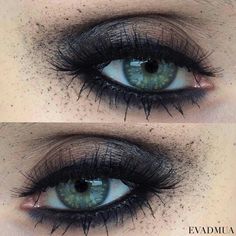 Simple Rock Makeup, Goth Makeup Downturned Eyes, Grey Day Makeup, Grey Goth Aesthetic, Goth Eye Makeup Hooded Eyes, Smudged Makeup Aesthetic, Witch Makeup Looks, Creation Photo, Swag Makeup