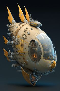 a futuristic looking object with spikes on it's head