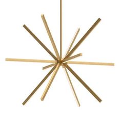 a wooden chandelier hanging from the ceiling with sticks sticking out of it's center