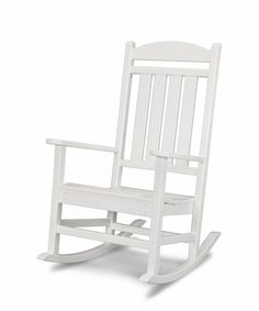 a white rocking chair on a white background