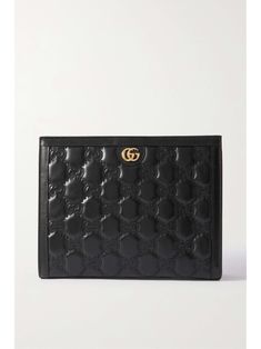 Shop GUCCI GG matelassé leather pouch, Explore the latest GUCCI women's collection today on NET A PORTER Formal Quilted Gucci Bag, Designer Clutch Pouch, Luxury Black Quilted Wallets, Elegant Evening Bags With Embossed Details, Elegant Embossed Evening Bags, Designer Black Leather Pouch, Luxury Embossed Leather Wallet, Luxury Leather Embossed Wallets, Designer Black Clutch With Removable Pouch