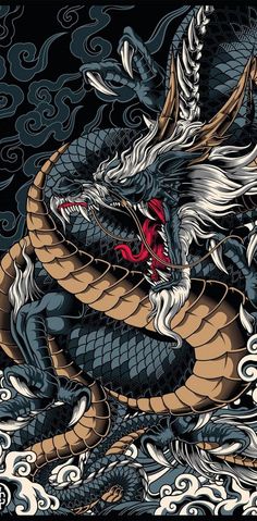 Dragon Tattoo Art, Tattoo Japanese, Japanese Wallpaper Iphone, Japanese Pop Art, Samurai Wallpaper, Graffiti Wallpaper Iphone, Samurai Artwork, Japanese Art Prints