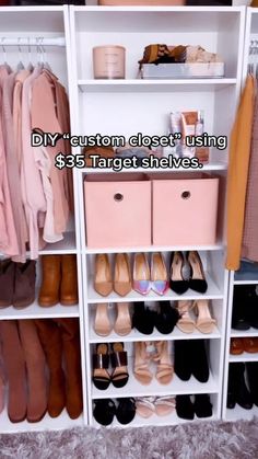 the closet is full of shoes and other things to buy for $ 3 95 target shelvings