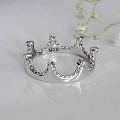 ~Solid Crown Heart Sterling Silver Ring, 925 Stamped, Non Tarnish~ Band Width: 5.8mm Metal: 925 Sterling Silver Plating: Rhodium Plated (To Avoid Tarnish) Finish: High Polish K E E P I N T O U Ch Https://Instagram.Com/Emmaverajewelry Https://Www.Facebook.Com/Emmaveradesign Thank You For Visiting My Shop Sterling Silver Ring With Crown Design For Promise, Sterling Silver Crown Design Jewelry For Wedding, Classic Silver Jewelry With Crown Design, Silver Dainty Jewelry With Crown Design, Silver Promise Ring With Crown Design, Silver Crown Design Ring Gift, Classic Silver Crown Shaped Rings, White Gold Round Jewelry With Crown Design, Dainty Silver Jewelry With Crown Design