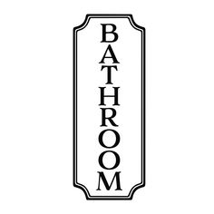 the bath room sign is black and white