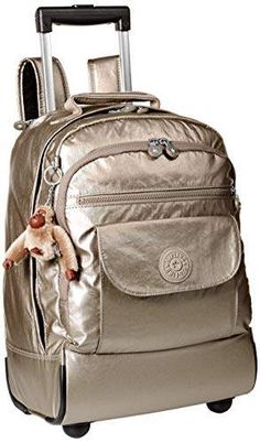 Kipling Sanaa Large Metallic Pewter Wheeled Backpack #ad Backpack With Wheels, Pull Ups, Handbag Backpack, Lunch Bag, Travel Luggage