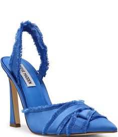 Bow Pumps, Blue Satin, Slingback Pump, Trim Detail, Dillard's, Mens Socks, Pumps Heels, Steve Madden, Ankle Strap