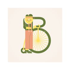 a person standing next to a bike with the letter b on it