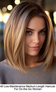 Not everyone who wants a low-maintenance haircut wants to completely chop off their tresses. So what’s a gal to do? #womenhaircut Long Bob Cuts For Women, Long Bob Haircut With Layers Thick Hair, Low Maintenance Shoulder Length Haircut, 1c Hairstyles, Shoulder Length Haircuts Straight Hair, Long Bob Fine Hair, Blonde And Black Hair, Long Bob Haircut With Layers, Thick Hair Bob Haircut