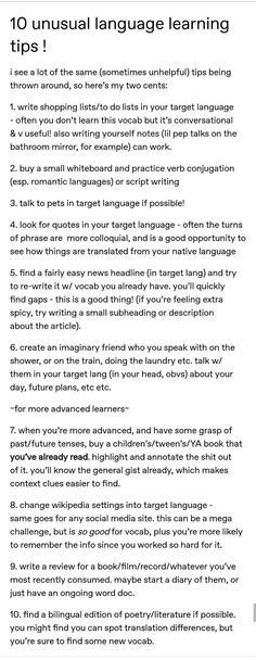 the top 10 unusual language learning tips