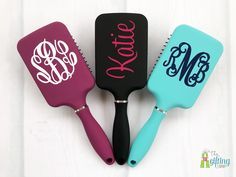 Smoothing Brush, Cricut Air, Vinyl Monogram, Paddle Brush, Brush Hair, Michelle Williams, Girl Needs, Tree Diy, Monogram Gifts