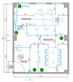 the floor plan for an office