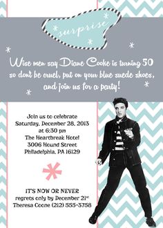 a flyer for a dance party with an image of elvis presley