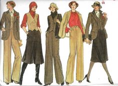 three women's fashions from the 1950's and 1960s's are shown