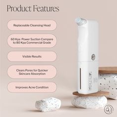 Achieve a professional-level ‘aqua peel’ with our Hydro Deep Cleansing and Blackhead Removal Facial Tool. This brightening tool uses an exfoliating serum infused with aloe vera, rose water, AHA/BHA, and hyaluronic acid that deeply nourishes the skin and primes the face for the rest of your beauty routine. Exfoliating Serum, Sonic Facial Cleansing Brush, Makeup Remover Pad, Deep Cleansing Facial, Facial Devices, Blackhead Removal, Clear Pores, Aha Bha, Facial Cleansing Brush