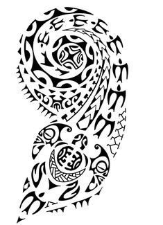 an abstract tattoo design with black and white ink