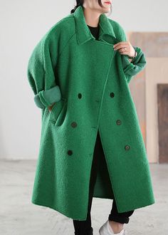 Plus Size Green PeterPan Collar double breast Faux Fur Winter CoatFabric: Faux FurSize & Fit: Fit: This garment fits true to size.Length: Size 5XL measures 42.9"from shoulder to hemBust: Great for any cup size. Waist: Loose Fit. Comfortable room throughout midsection.Hip: Loose Fit - room for hips. Hand Wash Cold. Long Wool Coat Women, Fur Winter Coat, Green Winter Coat, Peterpan Collar, Winter Nyc, Winter Coat Outfits, Winter Fur Coats, Winter Outwear, Fitted Coat