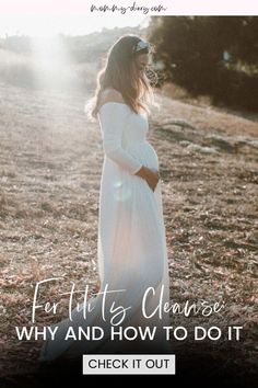 a pregnant woman in a white dress with the words for fit is cleanser why and how to do it check out