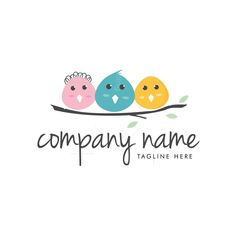 Cute Baby Bird Logo Cute Logo Design, Nest Logo, Cute Logo, Bird Logo Design, Baby Birds, Birth Doula, Bird Logo, Bird Logos