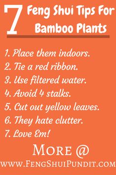 an orange background with the words 7 ways to use bamboo plants