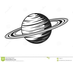 the planet saturn with rings in black and white stock photo - image 349784