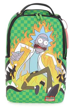 Available Sizes : one size, Green, Spring - Summer 2024, Front zipper pocket, Side Pockets, Zippered Stash Pocket, Ergonomic mesh back padding, Adjustable Straps, Slide through back sleeve connects to carry-on luggage, Check Pattern, Interior laptop compartment, Ricky and Morty Collab,  Faux Leather, Briefcases: Sprayground Backpack for Men, Backpacks, : Multicolor, : 910b4907nsz." Spray Ground, Shark Backpack, Stylish School Bags, School Bag Essentials, The Fury, Green Backpacks, Cute Backpacks, Essential Bag, In Case Of Emergency