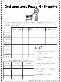 a worksheet to help students learn how to use the shopping cart for puzzles