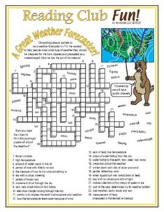 the reading club fun crossword puzzle game is shown in this printable activity book