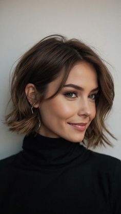 Short Hair, Don’t Care! 15 Trendy Haircuts for Women with Round Faces - Inspire Inlet Sweet Short Hairstyles, Bob Haircut On Round Face, Thinned Out Bob, Round Face Haircuts Short Layers, Short Haircuts For Women Layers, Short Haircuts For Women Wavy Hair, Round Face With Short Hair, Short Bob With Long Bangs, Short Bob Haircuts For Women Over 50