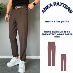 men's slim pants size 34 - 46 formate a4 / ao0 paper size