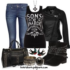 Old Lady, Sons Of Anarchy, Looks Black, Polyvore Fashion, Look Fashion