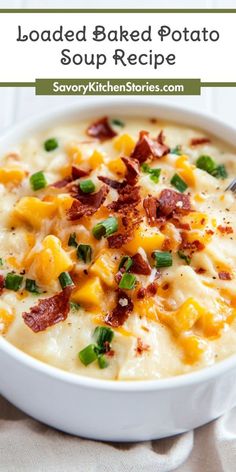 Experience the ultimate comfort food with our Loaded Baked Potato Soup Recipe! Rich, creamy, and loaded with toppings like bacon, cheese, and scallions, this soup is a crowd-pleaser. Quick and easy to prepare, it’s the perfect dish for busy weeknights. Pin this recipe and enjoy a delicious bowl! Creamy Baked Potato Soup, Loaded Baked Potato Soup Crockpot, Easy Loaded Baked Potato Soup, Loaded Potato Soup Recipe, Loaded Baked Potato Soup Recipe, Baked Potato Soup Recipe, Loaded Potato Soup, Loaded Baked Potato Soup, Baked Potato Soup