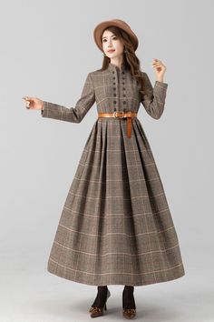 Get ready to rock the scene in this chic women's plaid long swing wool bespoke dress! Elevate your style with this trendy piece that exudes sophistication and charm. 

SKU 4669
Link in bio

#FashionForward #plaiddress #wooldress #womendress #longdress #swingdress #fitandflaredress #customdress  #Xiaolizihandmade Fall Maxi Skirt Outfits, Long Wool Dress, Winter Wool Dress, Dress Coat Outfit, Best Dress Shoes, Cloak Dress, Maxi Skirt Fall, Maxi Skirt Outfits, Dress Maxi