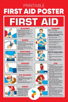 the first aid poster is shown with instructions for how to put on an injured arm