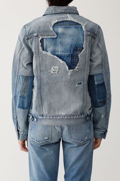 Denim Jacket Trend, Patchwork Denim Jacket, Fashion Staples, Hunter Bell, Denim Projects, Derek Lam 10 Crosby