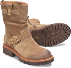 Amberlynn | Sofft Shoe Casual Brown Mid-calf Boots, Chic Brown Mid-calf Boots Medium Width, Brown Mid-calf Boots Medium Width, Moto Chic, Casual Brown Mid-calf Boots With Zipper Closure, Sofft Shoes, Brown Ankle-high Moto Boots Medium Width, Justin Boots, Wedge Heel Sandals