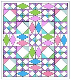 an image of a colorful pattern with many different colors and shapes in the same square