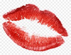 a red lipstick kiss on a white background png - lips clipart, transparent