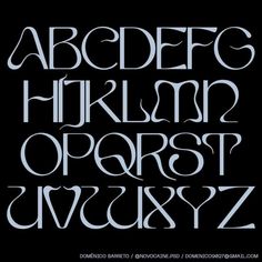 the upper and lower case of an old english alphabet, with white letters on black background