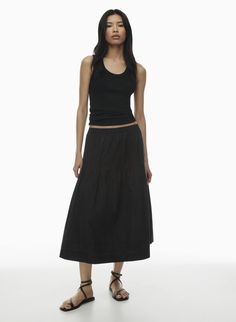 SAMARA POPLIN SKIRT Samara, Poplin Skirt Outfit, Wedding Sweatshirts, Poplin Skirt, Easy Shape, Everyday Luxuries, Poplin Dress, Skirt Outfit, Tier Skirt