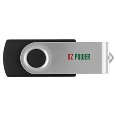 a usb flash drive with the word dz power on it's front side