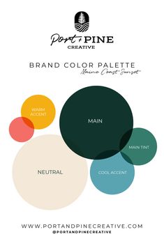 the brand color palette is shown in different colors